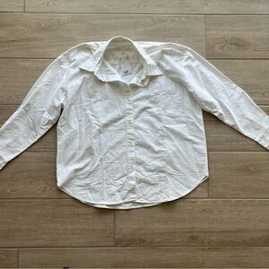 H&M Collared Oversized White Shirt